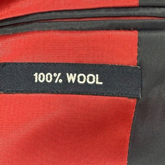 Daniel Hechter Paris 100% Wool Plaid Blazer Mens Size 44L Red Lining - Picture 7 of 9